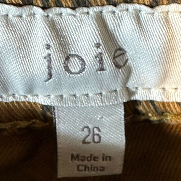 Joie Anthropologie Size 26 Pants Leopard Tan Cheetah Flock Slacks Ankle Tapered - Picture 4 of 6